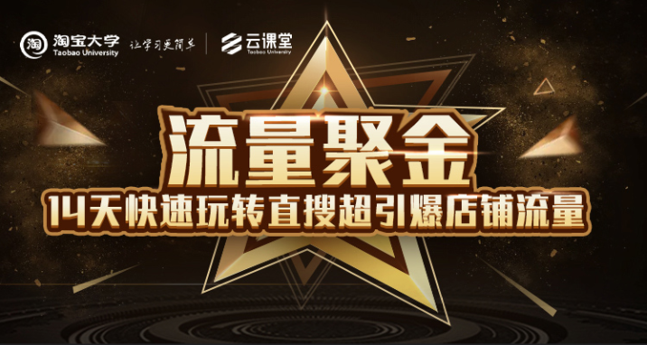淘宝大学：流量聚金14天快速玩转直搜，超引爆店铺流量，价值8800元-互联网资源大全网
