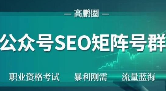 高鹏圈公众号SEO矩阵号群,实操20天纯收益25000+,普通人都能做-第一资源库