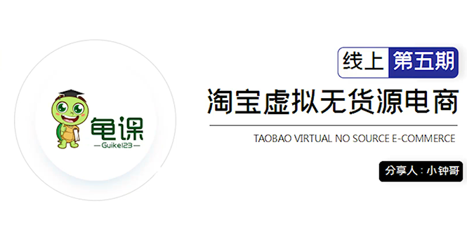 龟课·淘宝虚拟无货源电商5期,全程直播 现场实操,一步步教你轻松实现躺赚-互联网资源大全网