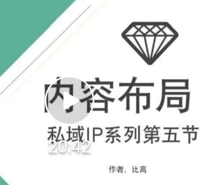 比高私域IP流量变现视频课,6个月10W粉,2235付费会员【完结】-互联网资源大全网