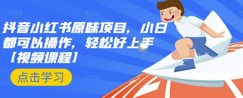抖音小红书原味项目，小白都可以操作，轻松好上手【视频课程】-互联网资源大全网