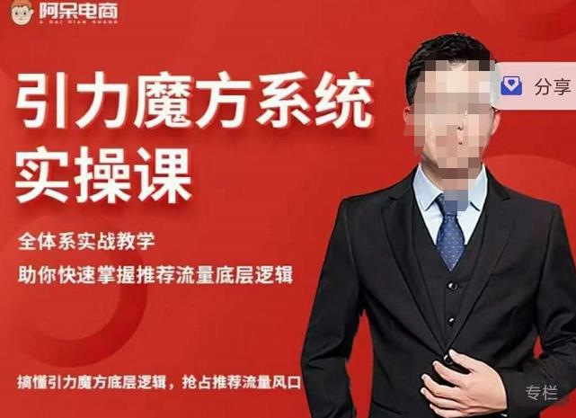阿呆-引力魔方系统实操课，全体系实战教学，助你快速掌握推荐流量底层逻辑-互联网资源大全网