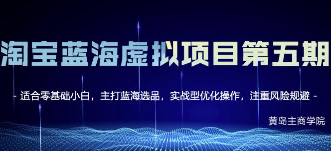 黄岛主淘宝虚拟无货源3.0+4.0+5.0,适合零基础小白,主打蓝海选品,实战型优化操作-互联网资源大全网