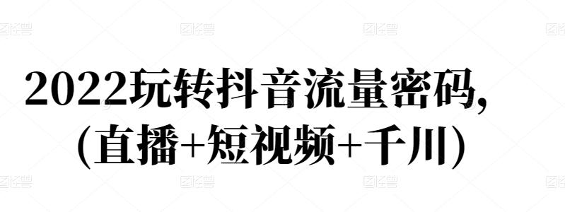 2022玩转抖音流量密码,(直播+短视频+千川)-互联网资源大全网