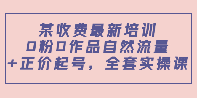 某最新收费培训内容:0粉0作品自然流量+正价起号,全套实操课-互联网资源大全网