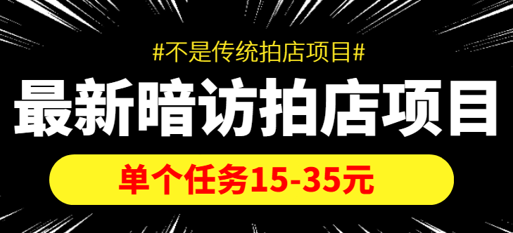 最新暗访拍店信息差项目，单个任务15-35元（不是传统拍店项目）-互联网资源大全网