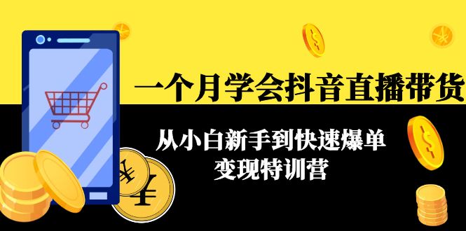 一个月学会抖音直播带货:从小白新手到快速爆单变现特训营(63节课)-互联网资源大全网