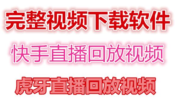 快手直播回放视频/虎牙直播回放视频完整下载(电脑软件+视频教程)-互联网资源大全网