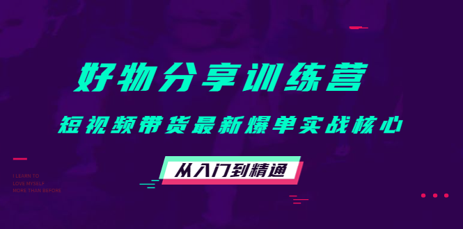 好物分享训练营:短视频带货最新爆单实战核心,从入门到精通-互联网资源大全网