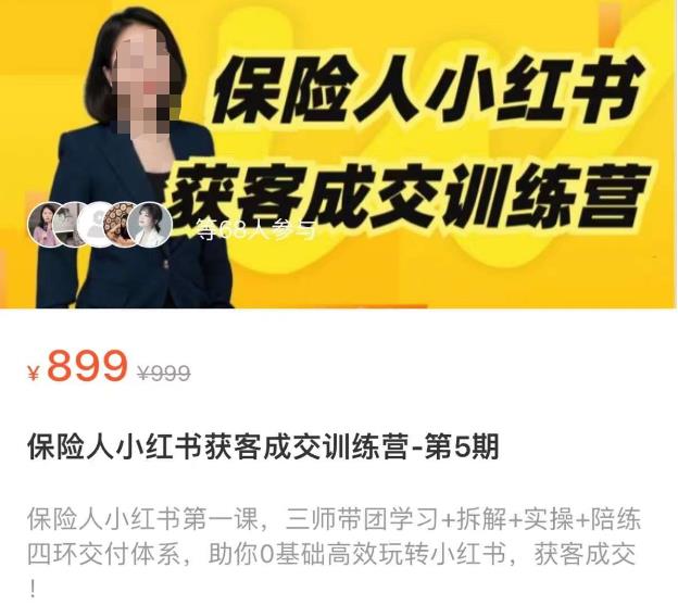 保险人小红书获客成交训练营，0基础高效玩转小红书，可复制的获客成交之路-互联网资源大全网