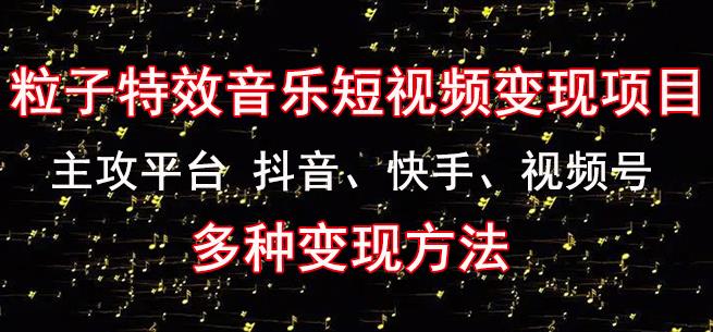 黄岛主《粒子特效音乐短视频变现项目》主攻平台抖音、快手、视频号多种变现方法-互联网资源大全网