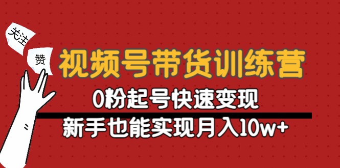 视频号带货训练营:0粉起号快速变现,新手也能实现月入10w+-互联网资源大全网
