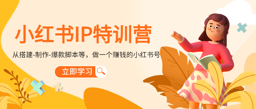 小红书IP特训营:从搭建-制作-爆款脚本等等,做一个赚钱的小红书号-互联网资源大全网