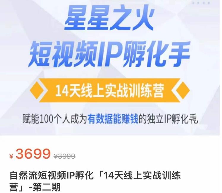 瑶瑶·自然流短视频IP孵化第二期,14天线上实战训练营,赋能100个人成为有数据能赚钱的独立IP孵化手-互联网资源大全网