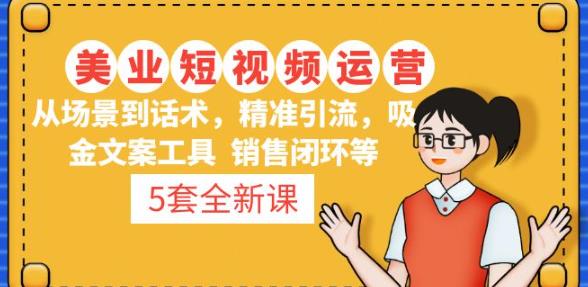 5套·美业短视频运营课从场景到话术·精准引流·吸金文案工具·销售闭环等-互联网资源大全网