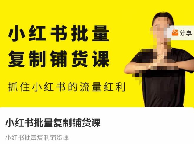 张宾·小红书批量复制铺货课,抓住小红书的流量红利 (更新2023年2月)-第一资源库