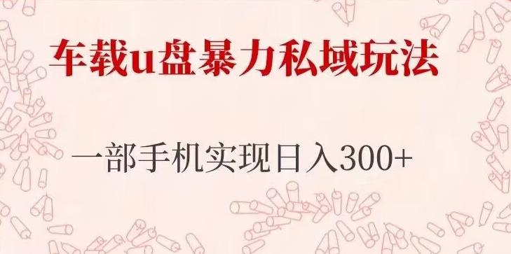 车载u盘暴力私域玩法,长期项目,仅需一部手机实现日入300+-第一资源库