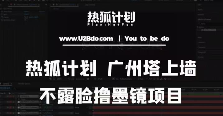 热狐计划抖音无人直播广州塔上墙，不露脸撸墨镜项目（素材+教程+插件）-互联网资源大全网