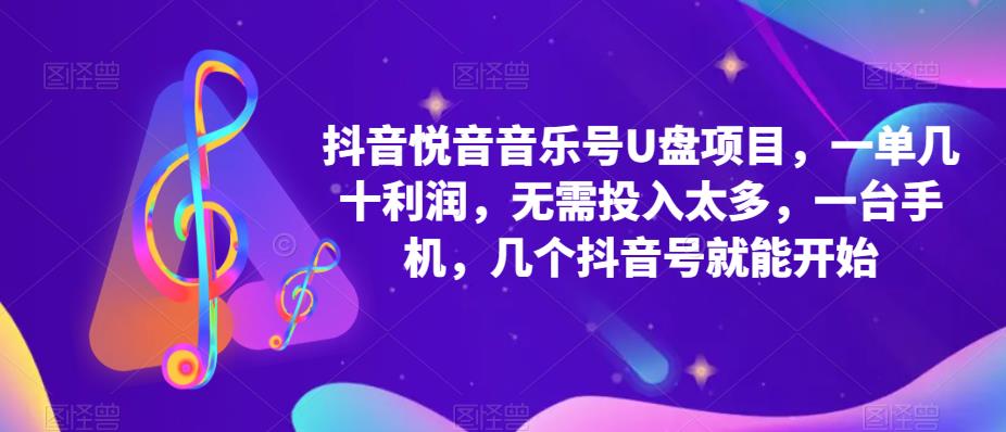 抖音音乐号U盘项目,一单几十利润,无需投入太多,一台手机,几个抖音号就能开始-互联网资源大全网