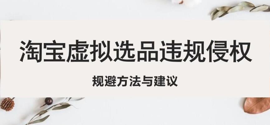 淘宝虚拟违规侵权规避方法与建议,6个部分详细讲解,做虚拟资源必看-互联网资源大全网