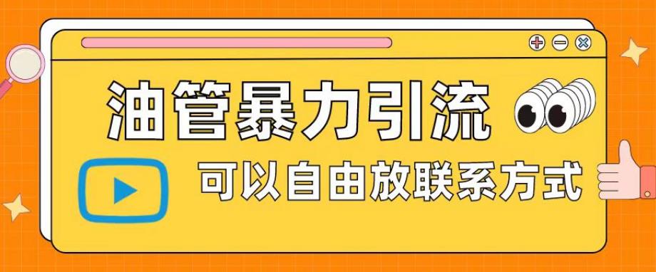油管暴力引流,可以自由放联系方式【揭秘】-第一资源库