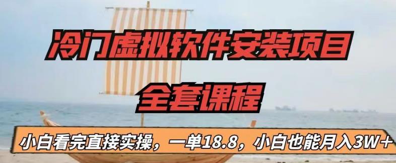 冷门虚拟软件安装项目,一单18.8,小白也能月入3W+【揭秘】-互联网资源大全网