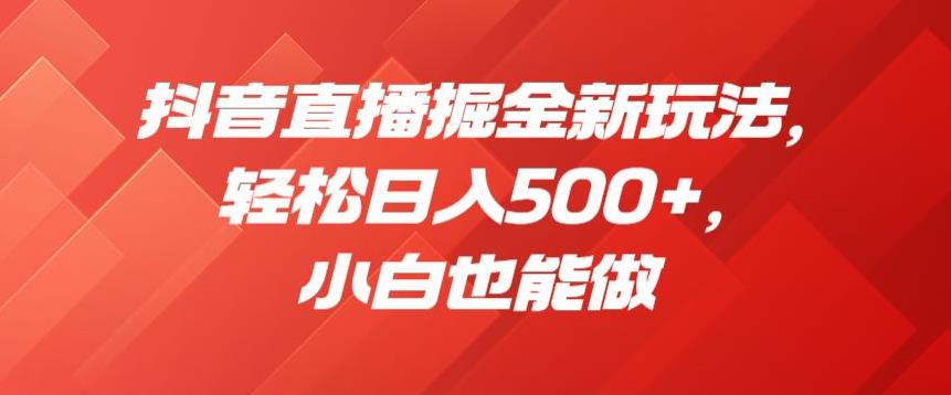 抖音直播掘金新玩法，轻松日入500+，小白也能做【揭秘】-互联网资源大全网