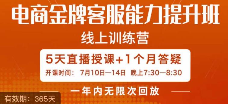 电商金牌客服能力提升班,提升客服能力是你店铺业绩的关键要素-第一资源库