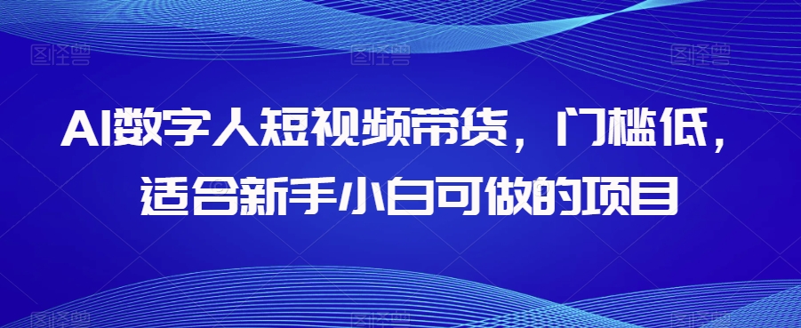 AI数字人短视频带货,门槛低,适合新手小白可做的项目-互联网资源大全网
