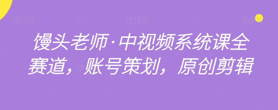 馒头老师·中视频系统课全赛道,账号策划,原创剪辑-互联网资源大全网