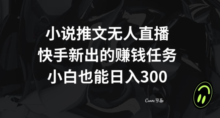 小说推文无人直播,快手新出的赚钱任务,小白也能日入300+【揭秘】-互联网资源大全网
