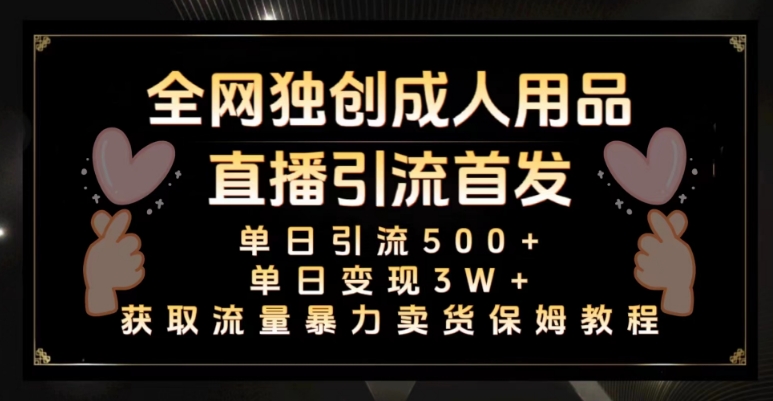 全网独创真人主播+无人直播单日引流500+,橙人用品暴力卖货单日变现3W+保姆似教学2.0【揭秘】-互联网资源大全网