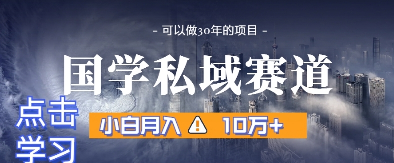 暴力国学私域赛道,小白月入10万+,引流+转化完整流程【揭秘】-第一资源库