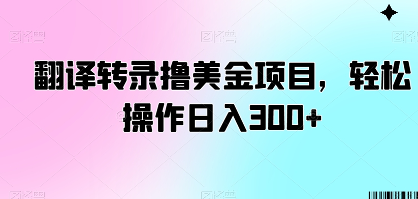 翻译转录撸美金项目,轻松操作日入300+【揭秘】-互联网资源大全网