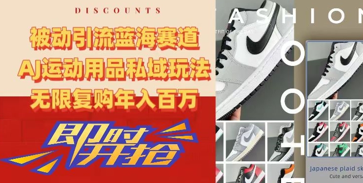 被动引流蓝海赛道,AJ运动用品私域玩法,无限复购年入百万【揭秘】-互联网资源大全网
