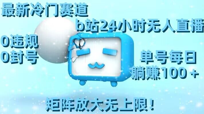 最新冷门赛道,b站24小时无人直播,0违规0封号,单号每日躺赚100+,矩阵放大无上限【揭秘】-互联网资源大全网