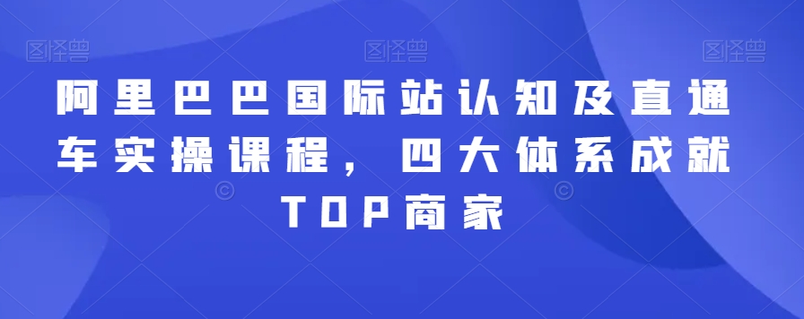 阿里巴巴国际站认知及直通车实操课程,四大体系成就TOP商家-互联网资源大全网