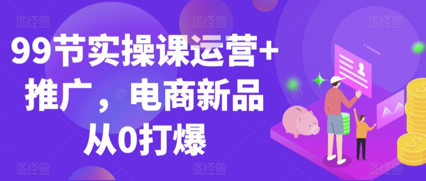 99节实操课运营+推广,电商新品从0打爆-互联网资源大全网