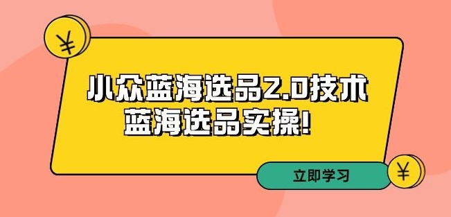 拼多多培训第33期:小众蓝海选品2.0技术-蓝海选品实操!-第一资源库