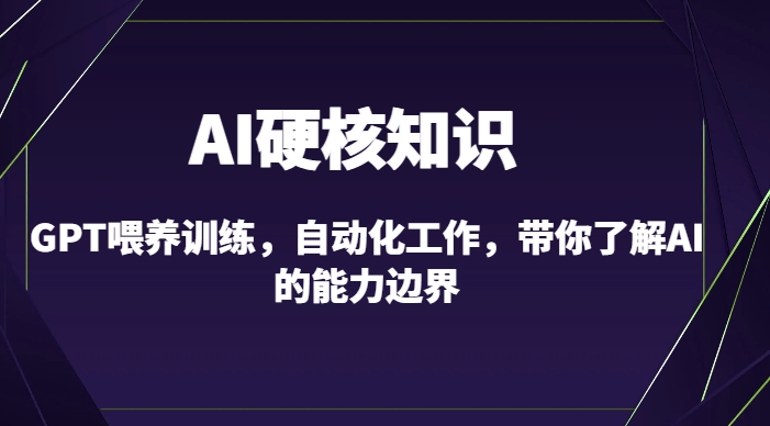 AI硬核知识-GPT喂养训练，自动化工作，带你了解AI的能力边界（10节课）-互联网资源大全网