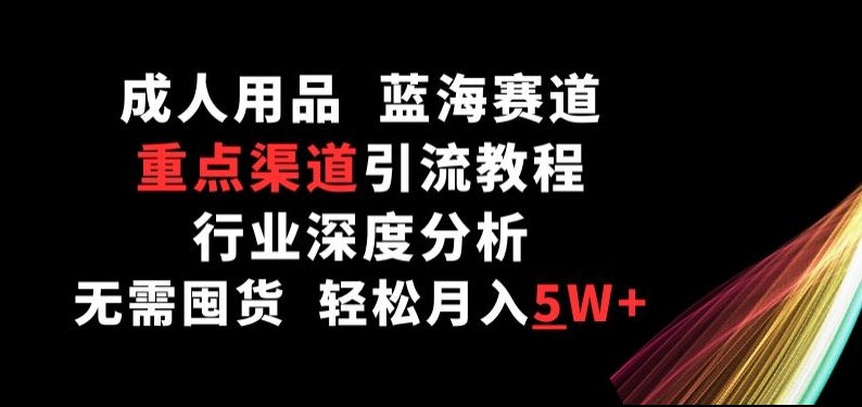 成人用品,蓝海赛道,重点渠道引流教程,行业深度分析,无需囤货,轻松月入5W+【揭秘】-第一资源库