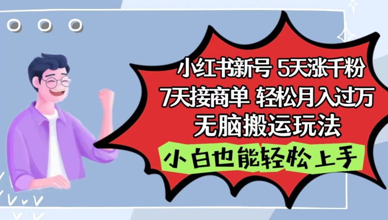 小红书影视泥巴追剧5天涨千粉，7天接商单，轻松月入过万，无脑搬运玩法【揭秘】-第一资源库