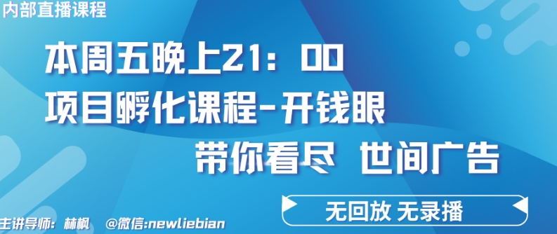 4.26日内部回放课程《项目孵化-开钱眼》赚钱的底层逻辑【揭秘】-第一资源库