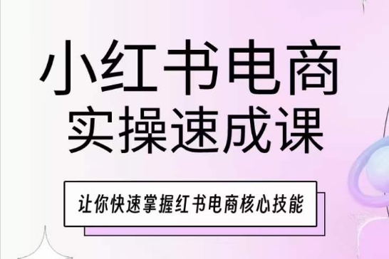 小红书电商实操速成课,让你快速掌握红书电商核心技能-互联网资源大全网