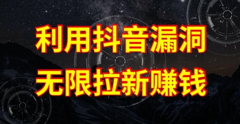 利用抖音链接漏洞，无限拉新赚钱【漏洞原理+操作流程】【揭秘】-互联网资源大全网