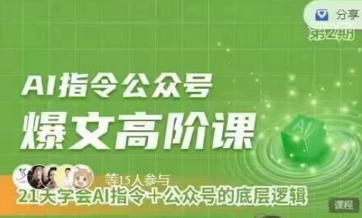 Ai指令公众号高阶课，学会ai指令+公众号的底层逻辑-互联网资源大全网