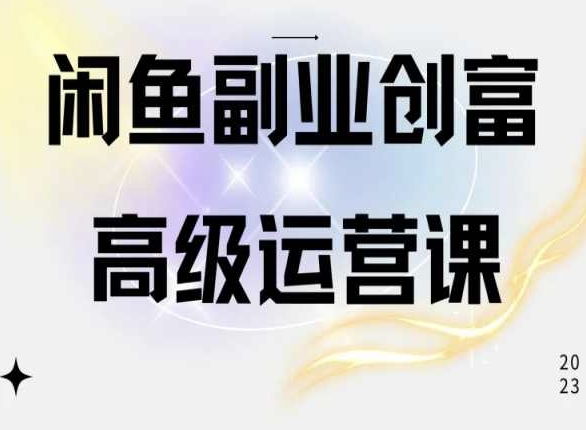 闲鱼电商运营高级课程,一部手机学会闲鱼开店赚钱-互联网资源大全网