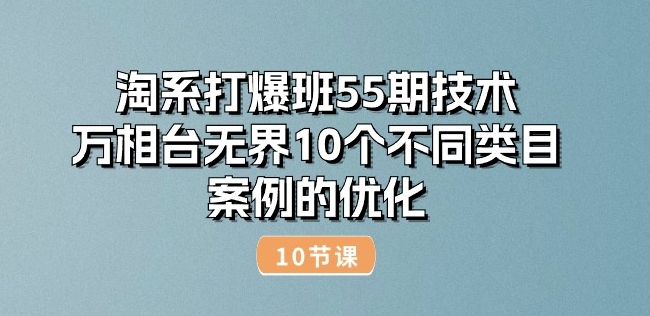 淘系打爆班55期技术:万相台无界10个不同类目案例的优化(10节)-互联网资源大全网
