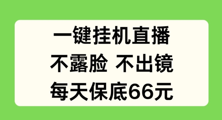 一键挂JI直播，不露脸不出境，每天保底66元【揭秘】-互联网资源大全网