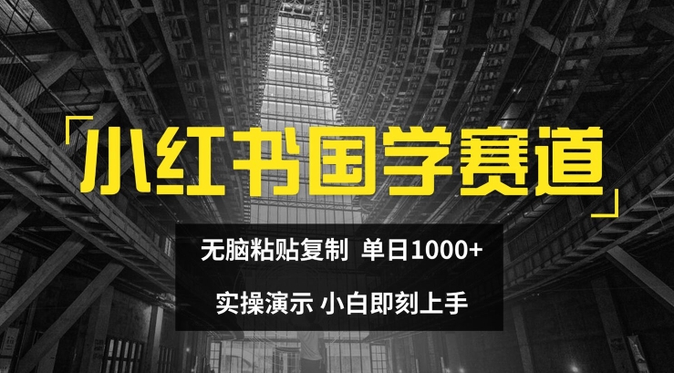 小红书国学赛道,无脑粘贴复制,单日1K,实操演示,小白即刻上手【揭秘】-第一资源库